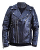 Glowrexs Mens Biker Quilted Lambskin Black Leather Jacket