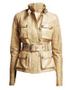 Glowrexs Women’s Biker Belted Waxed Leather Jacket