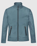 Davin Men's Blue Leather jacket