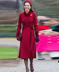 Princess Kate Middleton Red Trench Coat