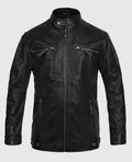 Men's Black Motorcycle Leather Jacket