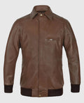 Men's Brown Hunter Bomber Leather Jacket