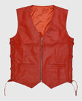 Men's Classic Red Laced Leather Vest