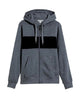 Glowrexs Gray Full-Zip Hooded Fleece Sweatshirt