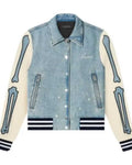 Glowrexs Skeleton Varsity Halloween Jacket