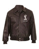 Glowrexs Embroidered Corvette Shirt Collar Black Leather Jacket