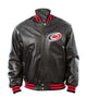 Glowrexs Carolina Hurricanes Bomber Black Leather Jacket