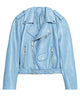 Glowrexs Women’s Baby Blue Motorcycle Leather Jacket