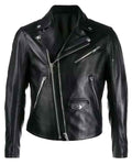 Glowrexs Men's Black Double Zipper Motorcycle Leather Jacket