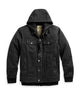 Glowrexs Men’s Motorcycle 3 In 1 Black Denim Jacket