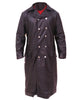 Glowrexs German Military Coat Men's Army Real Leather Trench Coat
