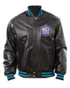 Glowrexs Charlotte Hornets Letterman Black Leather Jacket