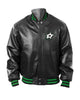Glowrexs Dallas Stars Bomber Black Leather Jacket