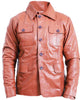 Glowrexs Men's Tan Brown Leather Coat