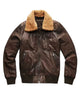 Glowrexs Bollard Brown Leather Jacket with Detachable Fur Collar