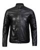 Glowrexs Men’s Black Classic Cafe Racer Leather Jacket