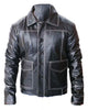 Glowrexs Brad Pitt Fight Club Black Leather Jacket