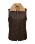 Glowrexs Women’s Brown Sheepskin Gilet