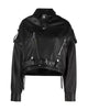 Glowrexs Womens Black cropped leather Biker Jacket