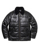 Glowrexs Fur Collar Puffer Leather Jacket