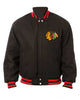 Glowrexs Chicago Blackhawks Bomber Black Wool Jacket