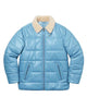 Glowrexs Fur Collar Puffer Leather Jacket