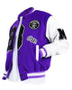 Glowrexs B Patch Letterman with Leather Look Sleeves