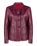 Glowrexs Maroon Leather Jacket Womens