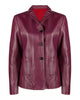 Glowrexs Maroon Leather Jacket Womens