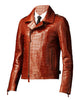 Glowrexs Croc Alligator Motorcycle Leather Jacket