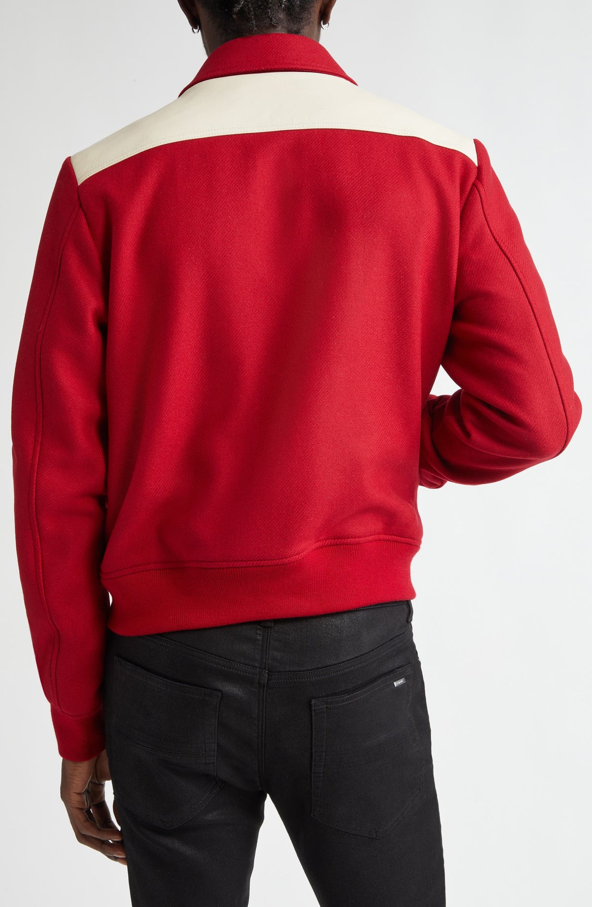 Glexo Wool & Leather Band Bomber Varsity Jacket