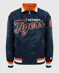 Detroit Tigers Blue Satin Varsity Jacket For Men