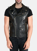 Mens Black Perfecto Biker Leather Vest