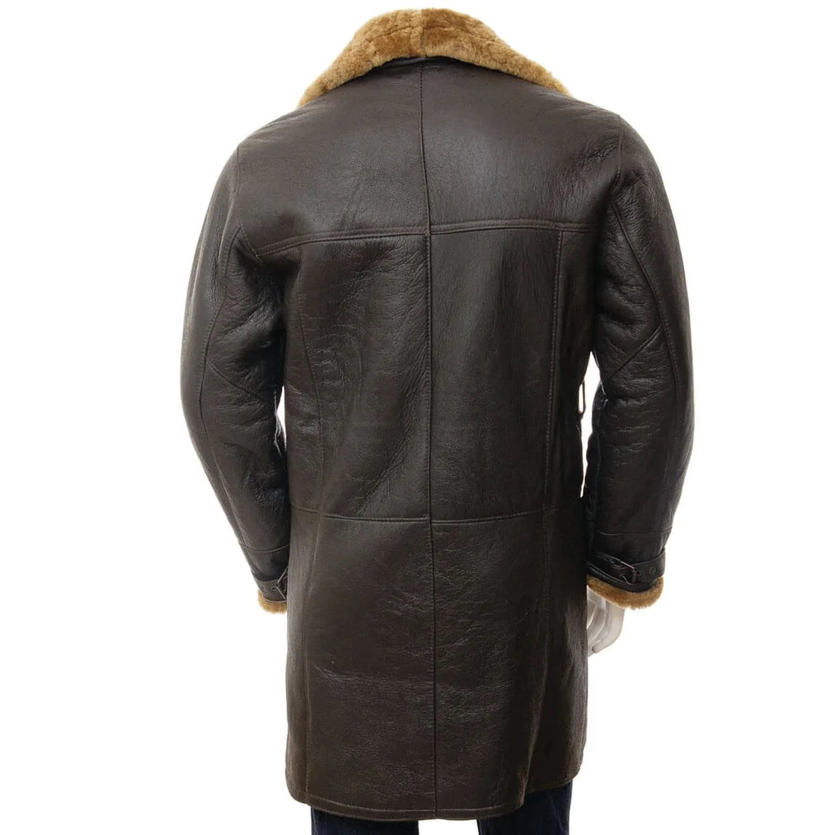 Men's Dark Brown Shearling Leather Coat
