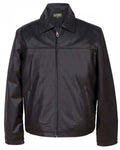Glowrexs Mens Racer Biker Black Leather Jacket