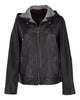 Glowrexs Women's Two-In-One Leather Hooded Jacket