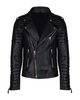Glowrexs Men's Quilted Black Biker Jacket