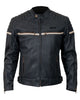 Glowrexs Motorcycle Biker Vintage Black Men Faux leather Jacket