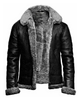 Glowrexs Men's Grey RAF Aviator Pilot Flying B3 Bomber Real Leather Jacket
