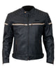 Glowrexs Mens Black Motorcycle Vintage Leather Jacket