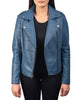 Glowrexs Women's Notch Collar Stylish Biker Leather Jacket