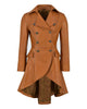 Glowrexs Women's Back Buckle Real Leather Long Gothic Coat