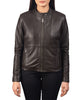 Glowrexs Women's Plain Biker Leather Jacket