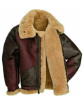 Maroon leather jacket front