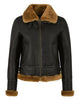 Glowrexs Women's RAF B3 Flying Bomber Aviator Style Leather Jacket