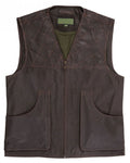 Glowrexs Mens Brown Leather Shooting Vest
