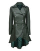 Glowrexs Women's Back Buckle Real Leather Long Gothic Coat