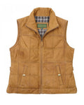 Glowrexs Women’s Tan Brown Stylish Leather Gilet