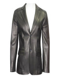 Men’s Casual Leather Blazer In Black