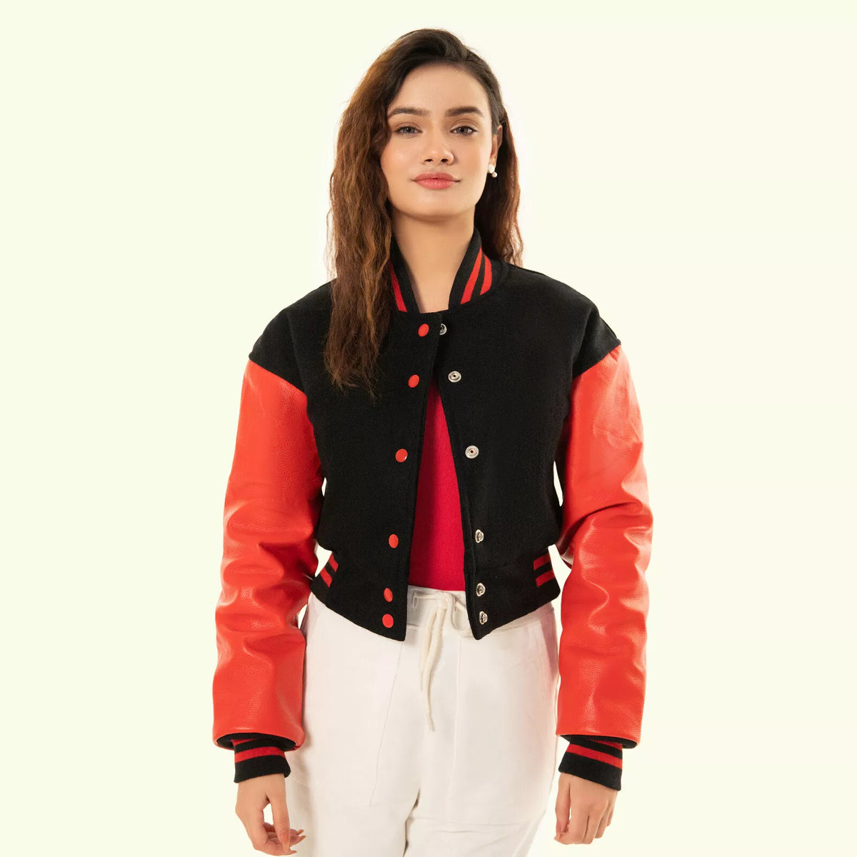 Cropped Letterman Jacket Varsity for Women